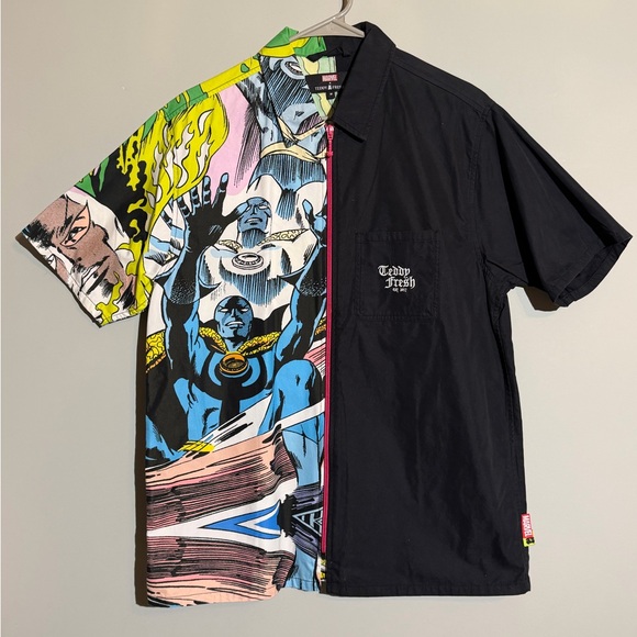 Teddy Fresh Other - Teddy Fresh Black and Multicolor Marvel Graphic Shirt